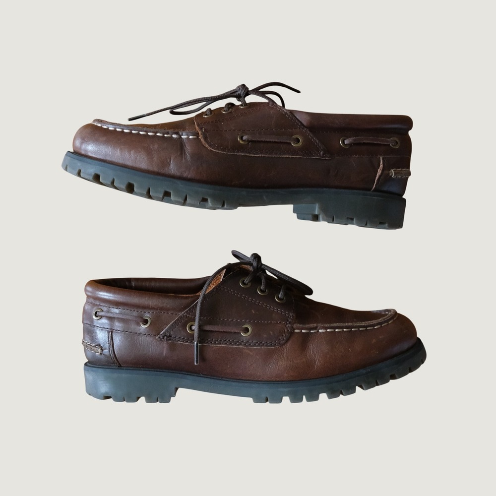 Vagabond Shoemakers Joslyn Boat Shoes Brown Leather Lug Sole Dark Academia 36
